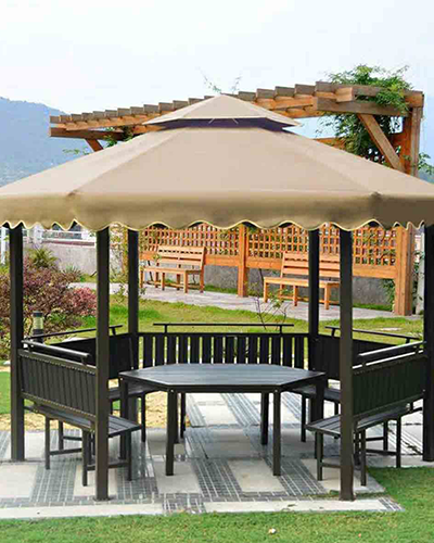 Gazebo seating area at new flats for sale in Nungambakkam